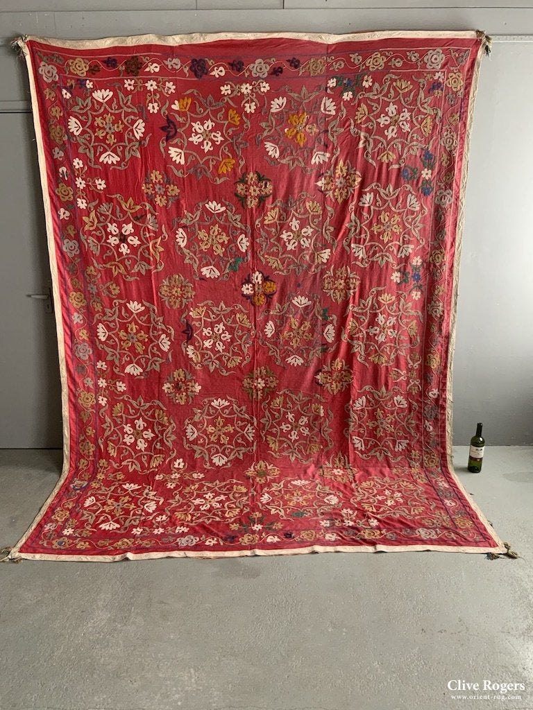 Uzbek Silk Embroidered Suzani (308 X 231Cm)