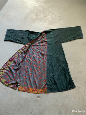 Coat Robe With Ikat Lining