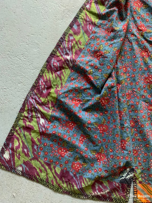 Coat Robe With Ikat Lining