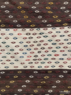 Afghan Uzbek Long Flatweave With Striped Design Mid Cent Flatweave