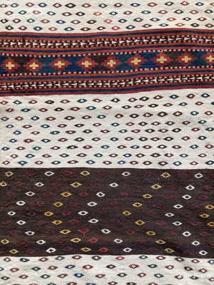 Afghan Uzbek Long Flatweave With Striped Design Mid Cent Flatweave