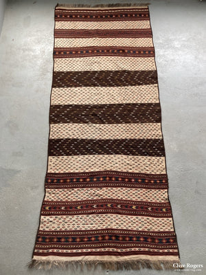 Afghan Uzbek Long Flatweave With Striped Design Mid Cent Flatweave