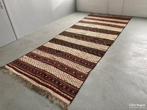 Afghan Uzbek Long Flatweave With Striped Design Mid Cent Flatweave