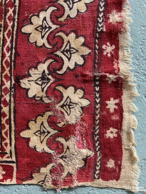 Uzbekistan Antique Wood Block Print Heavy Cotton (292 X 176Cm)