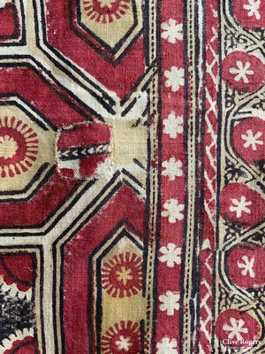 Uzbekistan Antique Wood Block Print Heavy Cotton (292 X 176Cm)