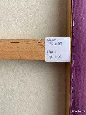 Uzbekistan Antique Warp Ikat Silk ( Mounted 92 X 47 Cm )