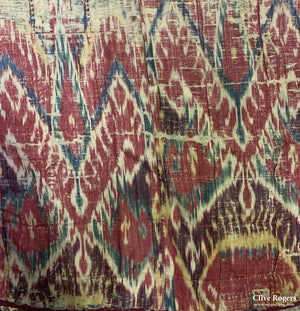 Uzbekistan Bokhara 6 Colour Ikat (Af ) Mid 19Th Cent