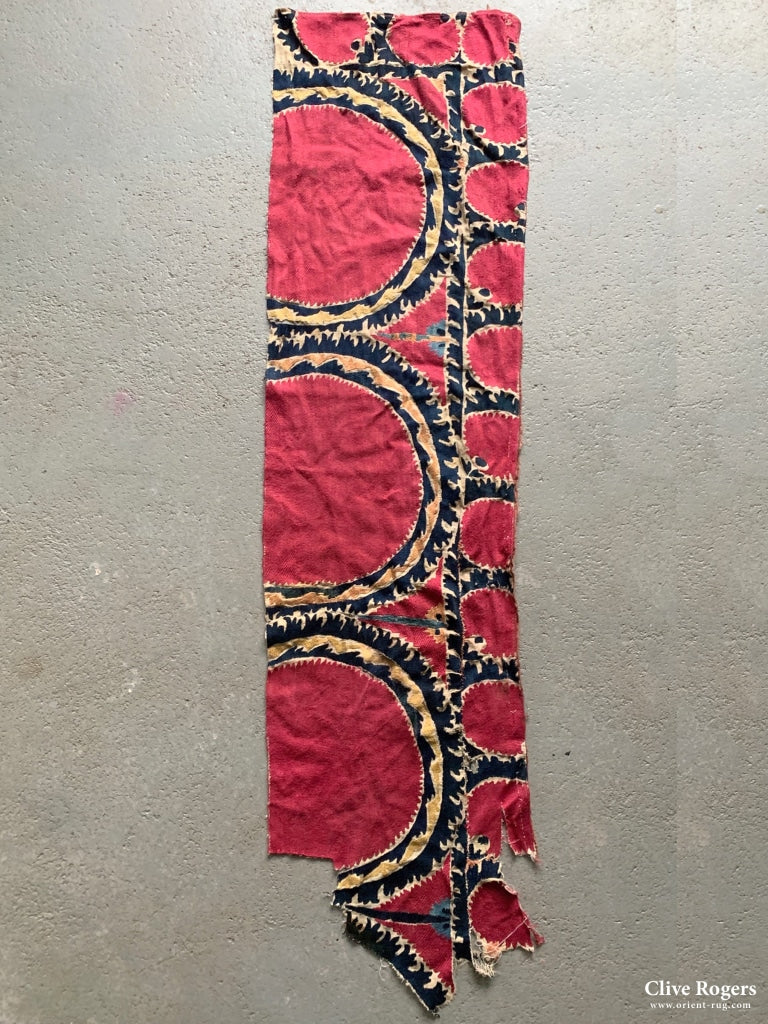 Uzbekistan Pishkent Suzani Fragment (140 X 35 Cm)