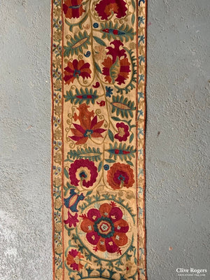 Uzbekistan Suzani Antique Border (255 X 31Cm) Embroidery