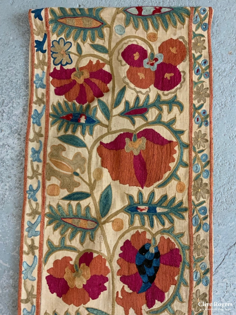 Uzbekistan Suzani Antique Border (255 X 31Cm) Embroidery