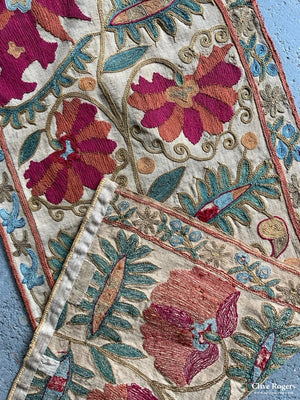 Uzbekistan Suzani Antique Border (255 X 31Cm) Embroidery