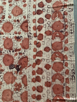 Uzbekistan Wood-Block Print On Heavy Cotton Cover Mid 20Th Cent Block