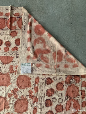 Uzbekistan Wood-Block Print On Heavy Cotton Cover Mid 20Th Cent Block