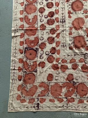 Uzbekistan Wood-Block Print On Heavy Cotton Cover Mid 20Th Cent Block