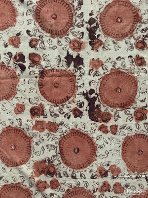 Uzbekistan Wood-Block Print On Heavy Cotton Cover Mid 20Th Cent Block