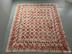 Uzbekistan Wood-Block Print On Heavy Cotton Cover Mid 20Th Cent Block