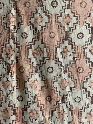 Uzbekistan Wood-Block Print On Heavy Cotton Mid 20Th Cent (283 X 200Cm) Block