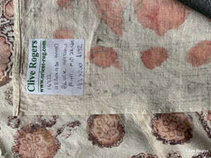 Uzbekistan Wood-Block Print On Heavy Cotton Mid 20Th Cent (283 X 200Cm) Block