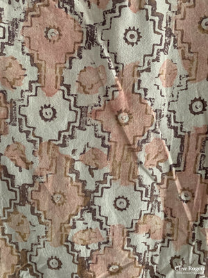 Uzbekistan Wood-Block Print On Heavy Cotton Mid 20Th Cent Block