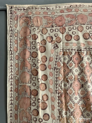 Uzbekistan Wood-Block Print On Heavy Cotton Mid 20Th Cent (283 X 200Cm) Block