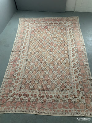 Uzbekistan Wood-Block Print On Heavy Cotton Mid 20Th Cent Block