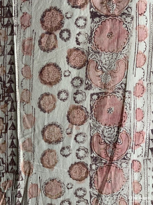 Uzbekistan Wood-Block Print On Heavy Cotton Mid 20Th Cent (283 X 200Cm) Block