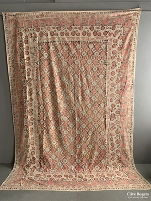 Uzbekistan Wood-Block Print On Heavy Cotton Mid 20Th Cent (283 X 200Cm) Block