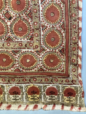 Uzbekistan Wood-Block Print On Heavy Cotton Cover Early 20Th Cent Block