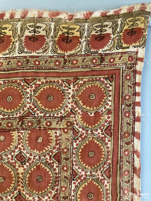 Uzbekistan Wood-Block Print On Heavy Cotton Cover Early 20Th Cent Block