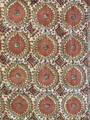 Uzbekistan Wood-Block Print On Heavy Cotton Cover Early 20Th Cent Block