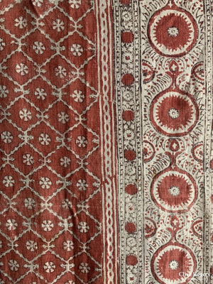 Uzbekistan Wood-Block Printed Heavy Cotton Cover Mid Cent Block Print