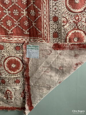 Uzbekistan Wood-Block Printed Heavy Cotton Cover Mid Cent Block Print