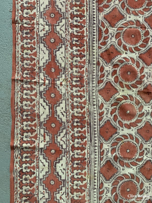 Uzbekistan Wood-Block Printed Heavy Cotton Cover Early/mid 20Th C Block Print