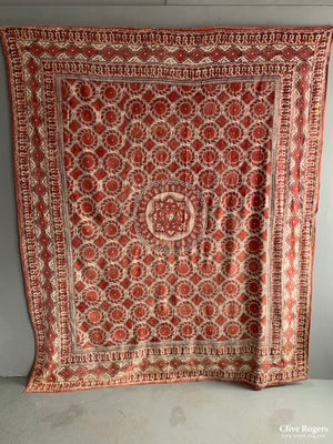 Uzbekistan Wood-Block Printed Heavy Cotton Cover Early/mid 20Th C Block Print
