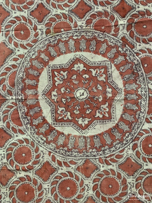 Uzbekistan Wood-Block Printed Heavy Cotton Cover Early/mid 20Th C Block Print