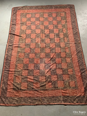 Uzbekistan Wood-Block Printed Heavy Cotton Cover First Half 20Th C Block Print