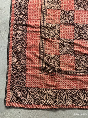 Uzbekistan Wood-Block Printed Heavy Cotton Cover First Half 20Th C Block Print