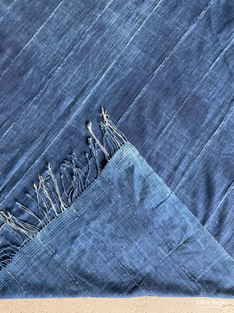 West African Burkino Faso Indigo Shawl (190 X 124Cm)
