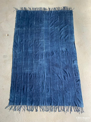 West African Burkino Faso Indigo Shawl (190 X 124Cm)