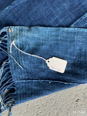 West African Burkino Faso Indigo Shawl (190 X 124Cm)